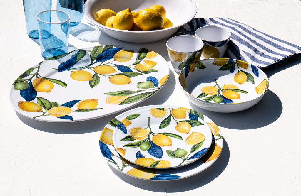 Lemon Orchard Microwavable Melamine Dinnerware Collection