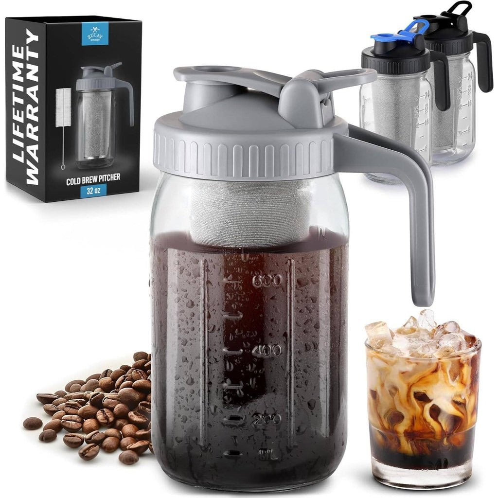 Premium Cold Brew Coffee Maker - 32oz Mason Jar Pitcher