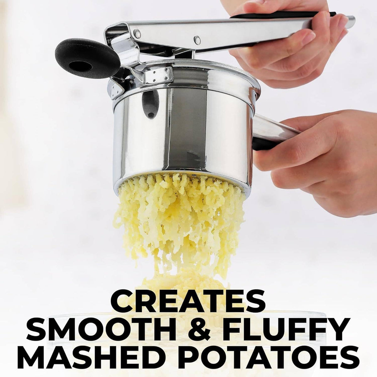 15oz Potato Ricer – Heavy-Duty Stainless Steel with 2 Discs