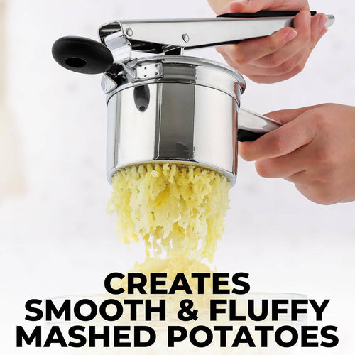 15oz Potato Ricer – Heavy-Duty Stainless Steel with 2 Discs