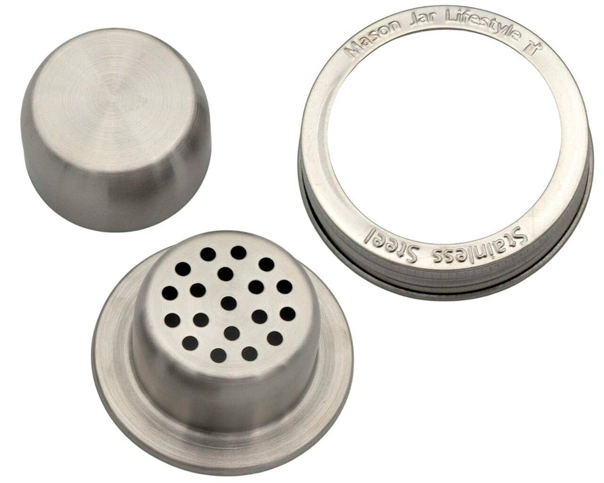 Mason Shaker Cocktail Shaker Lid with Stainless Steel Band
