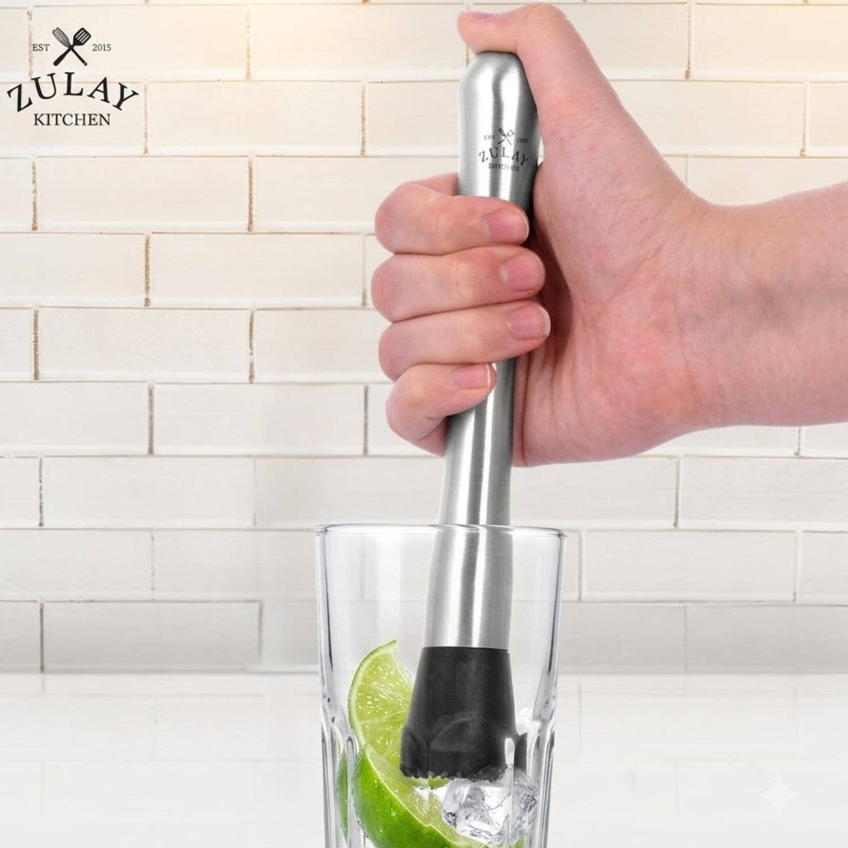 Professional Cocktail Muddler With Grooved Nylon Head