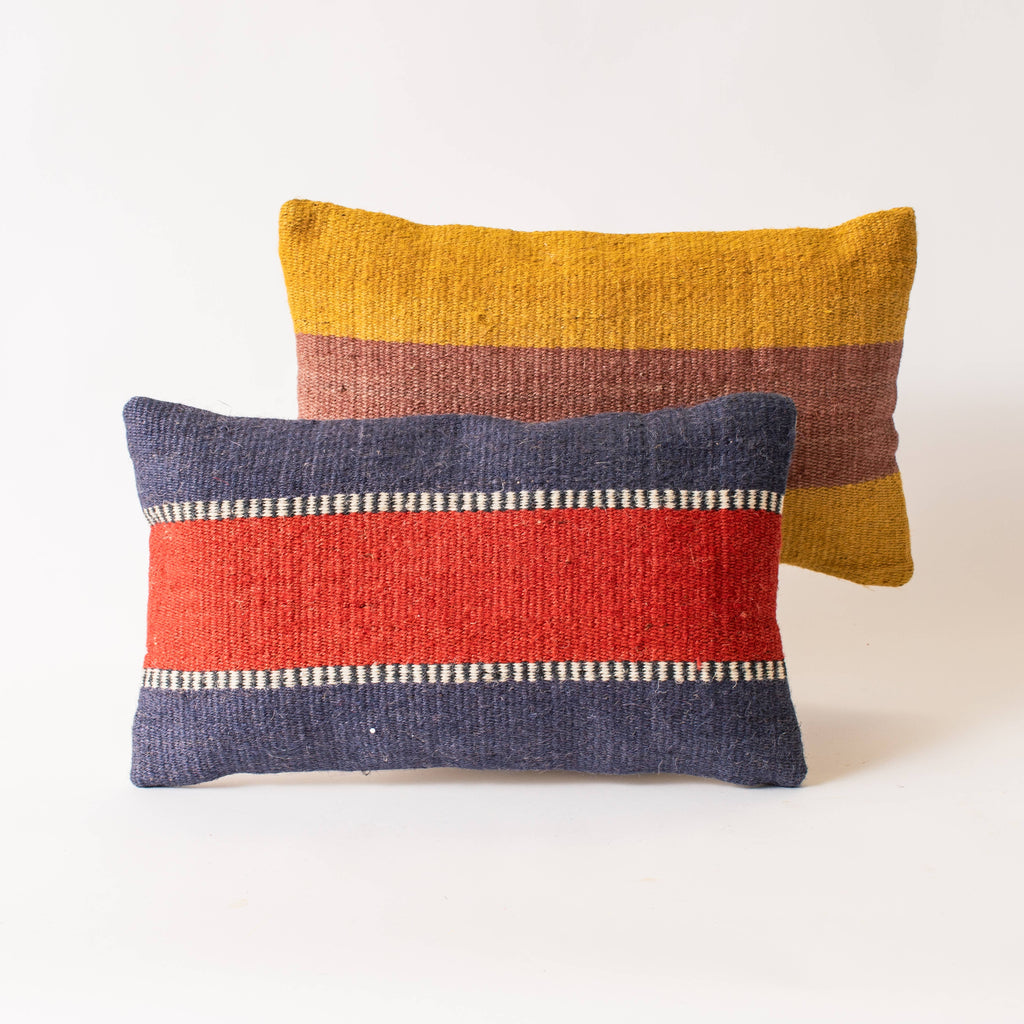 Striped Haven Jute Lumbar Pillows (Pk/2 Ast) | Boho Decor