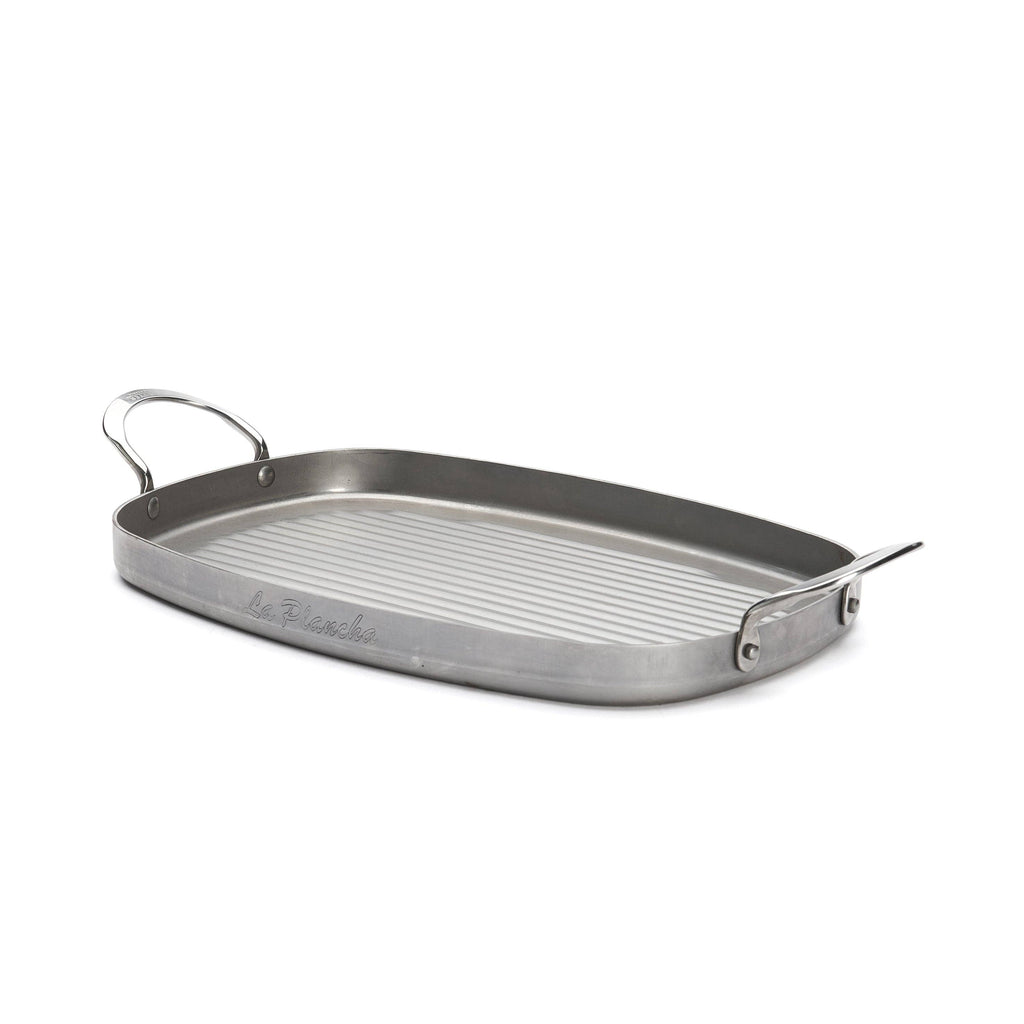 Mineral B Griddle With Grill Marks and 2 Handles