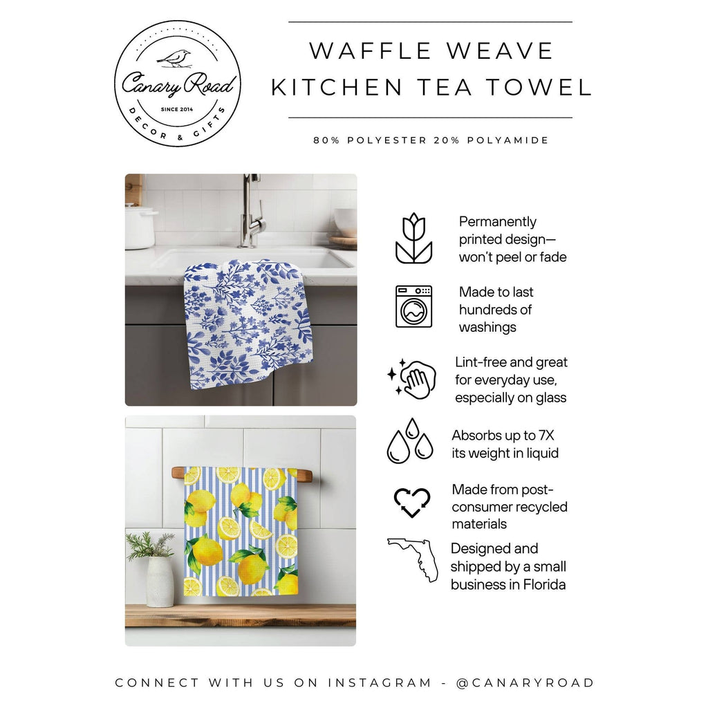 Vegetable Farmers Market Retro Waffle Weave Kitchen Towel