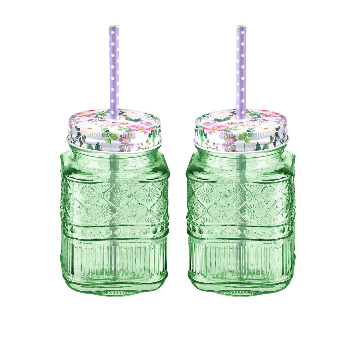 Claro Green Mason Jar, Set of 2