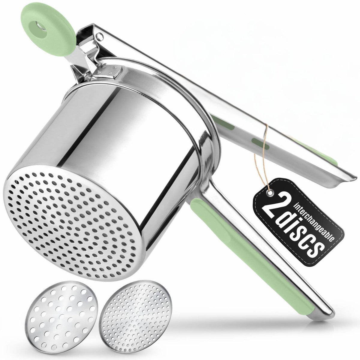 15oz Potato Ricer – Heavy-Duty Stainless Steel with 2 Discs