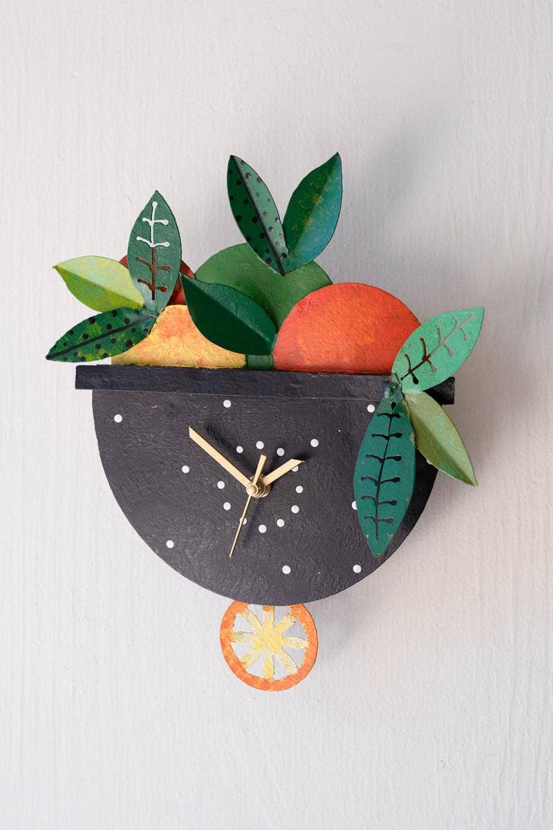 HAND PAINTED WALL CLOCK - FRUIT
