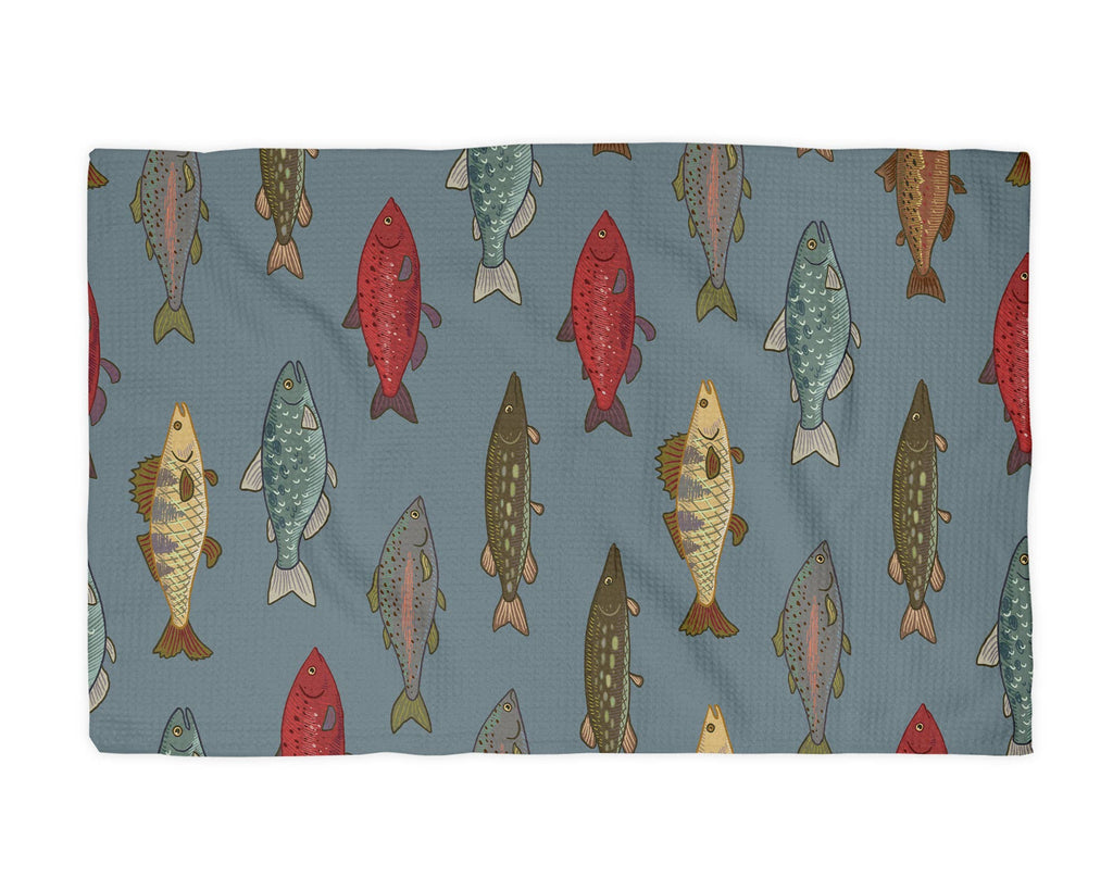 Fishing Fly River Camp Mountain Cabin Kayak Kitchen Towel