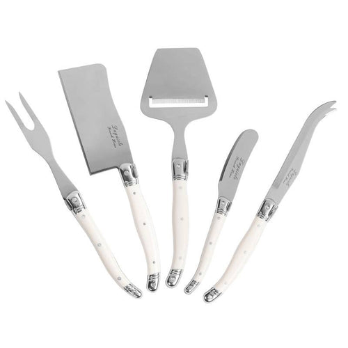 5-Piece Laguiole Cheese Knife & Slicer Set Faux Ivory Handle