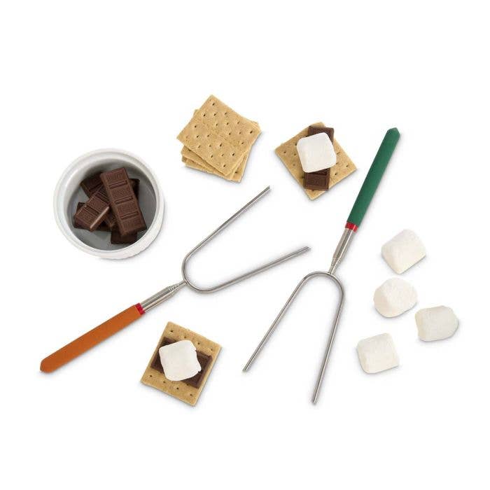 HIC Kitchen Telescoping Roasting Forks, Set Of 6