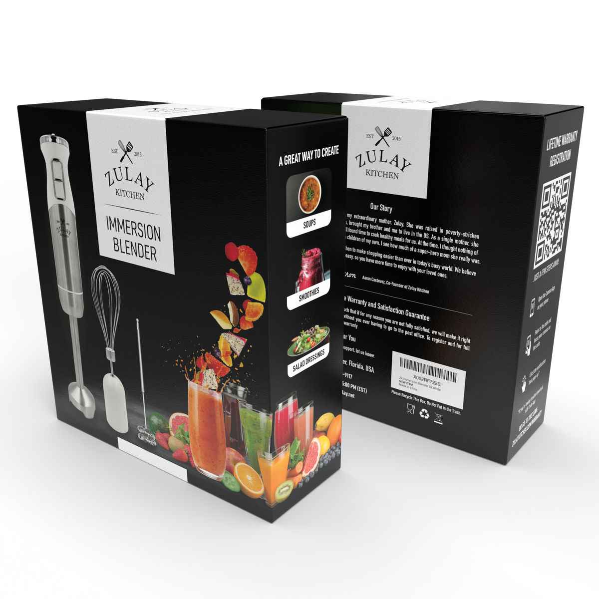 Immersion Blender Handheld 500W - 8 Speed