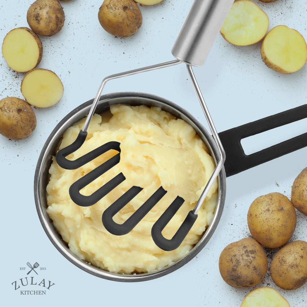 Potato Masher with Premium Silicone-Coated Stainless Steel