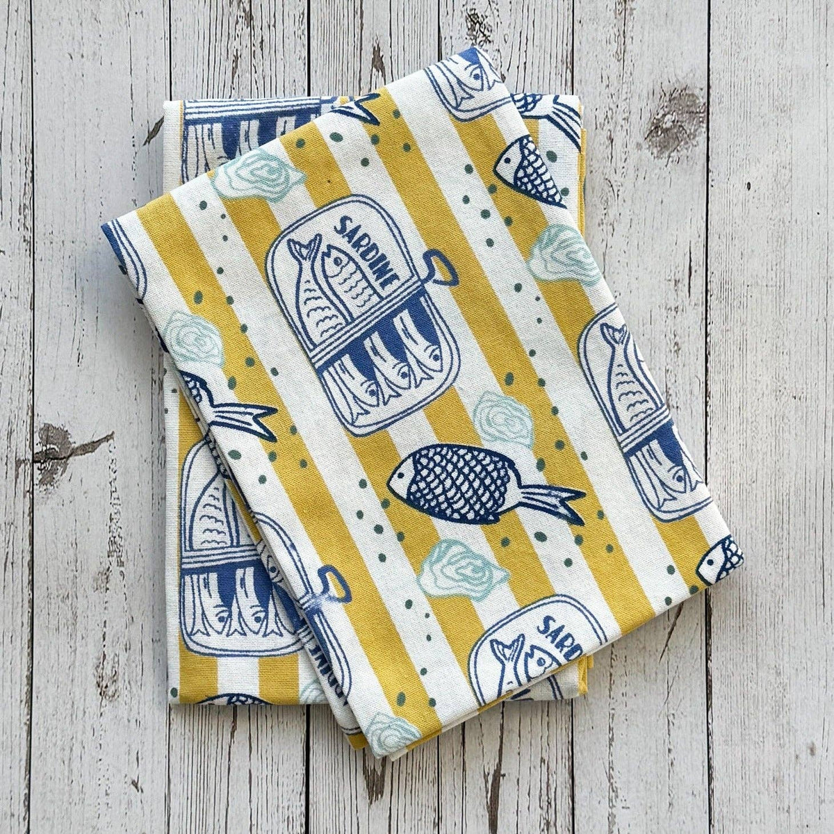 Salty Sardine Printed Kitchen Towel S/2