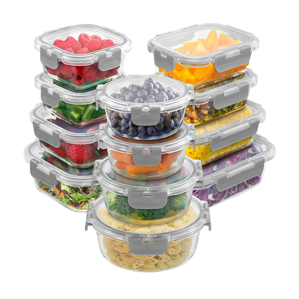 Glass Meal Prep Containers with Lids – 12 Pack