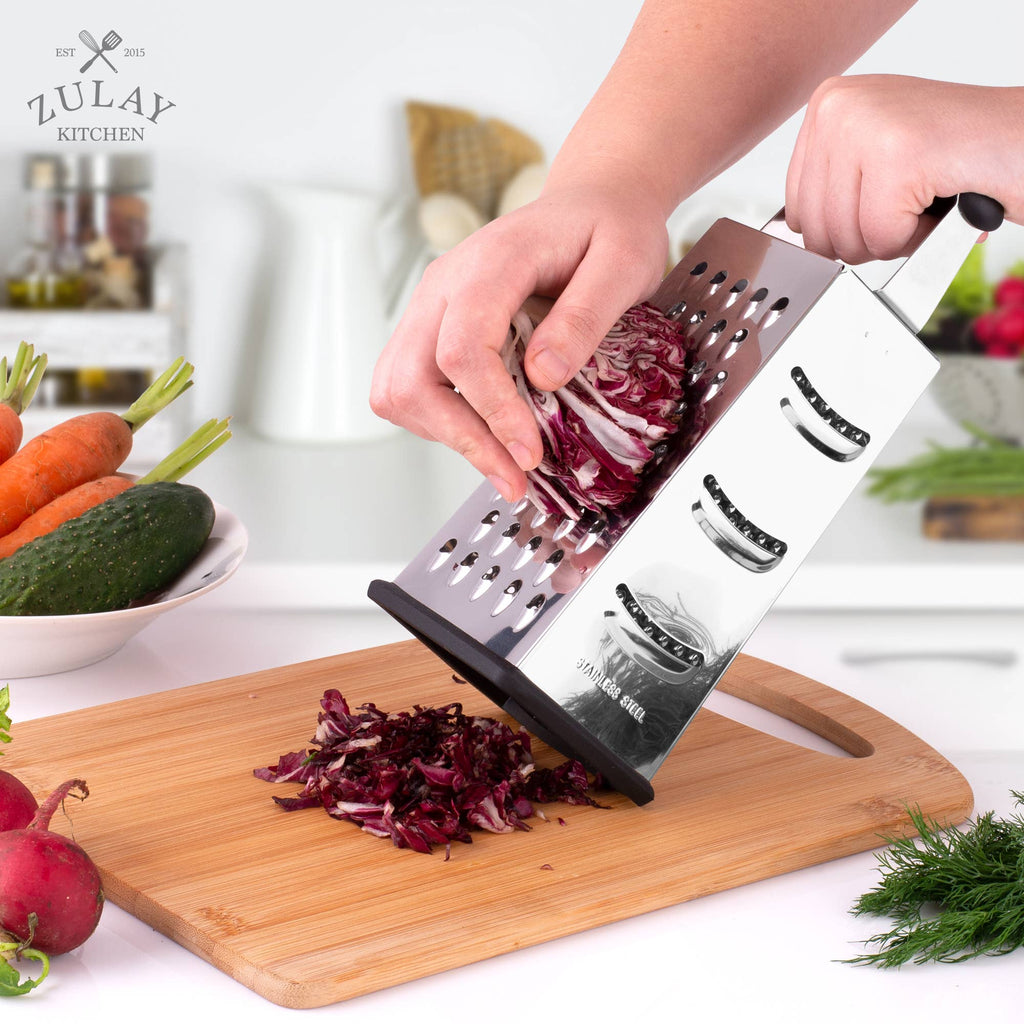4-Sided Stainless Steel Cheese Grater with Handle