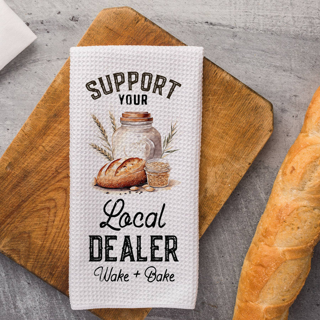 Funny Sourdough Dish Towel Waffle Weave Kitchen Bread Baking