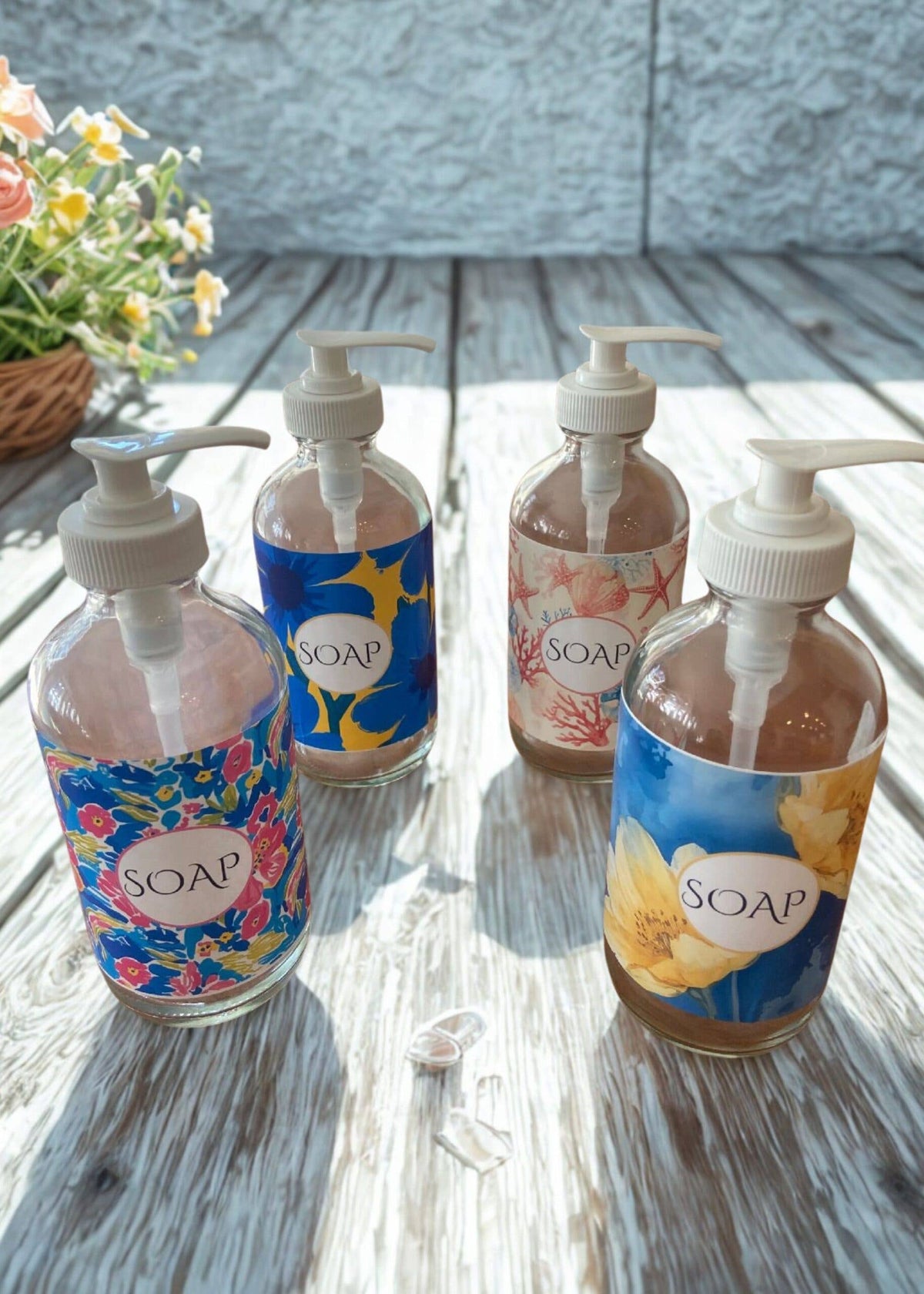 Organic Castile Hand Soap in Glass Dispenser