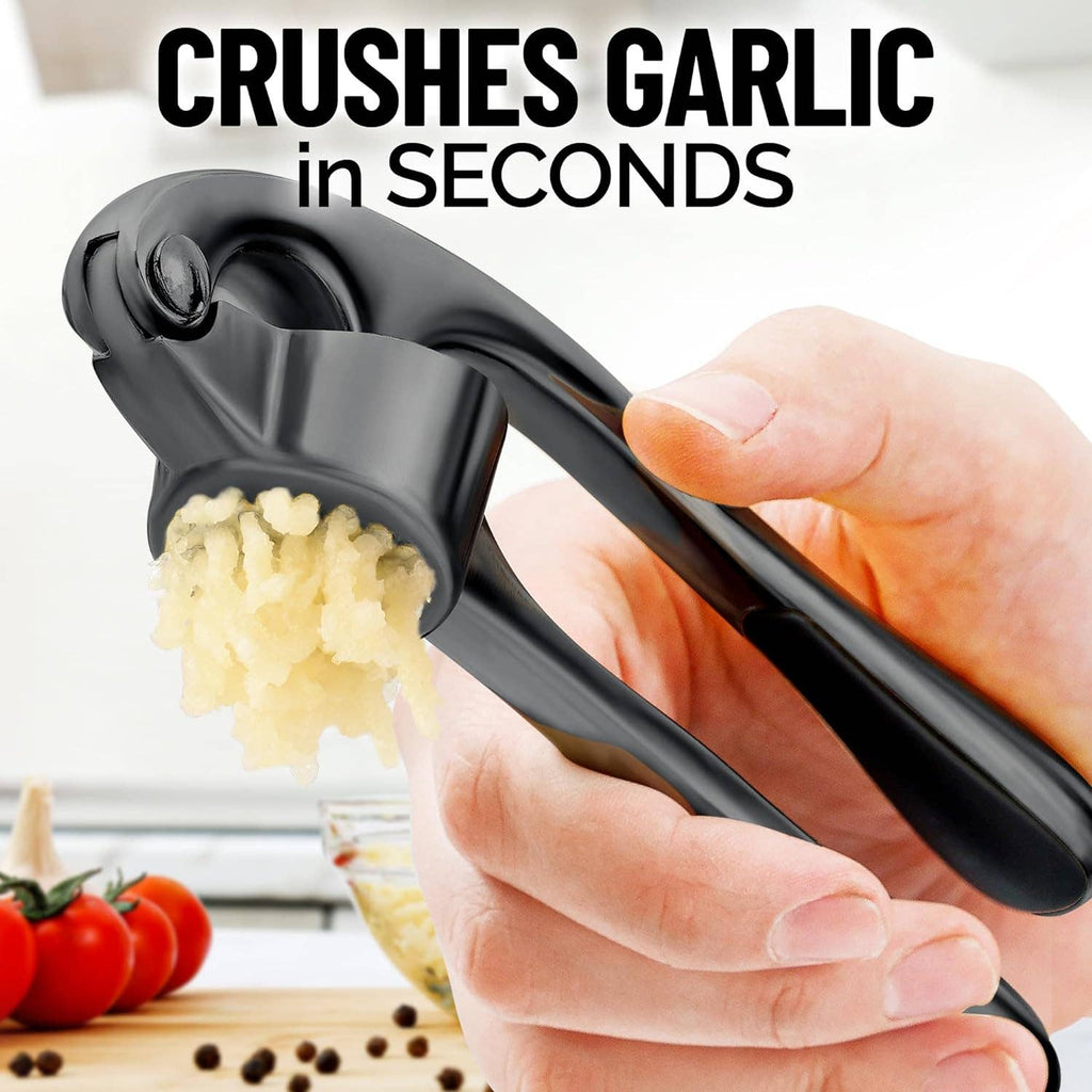 Garlic Press with Silicone Peeler and Brush