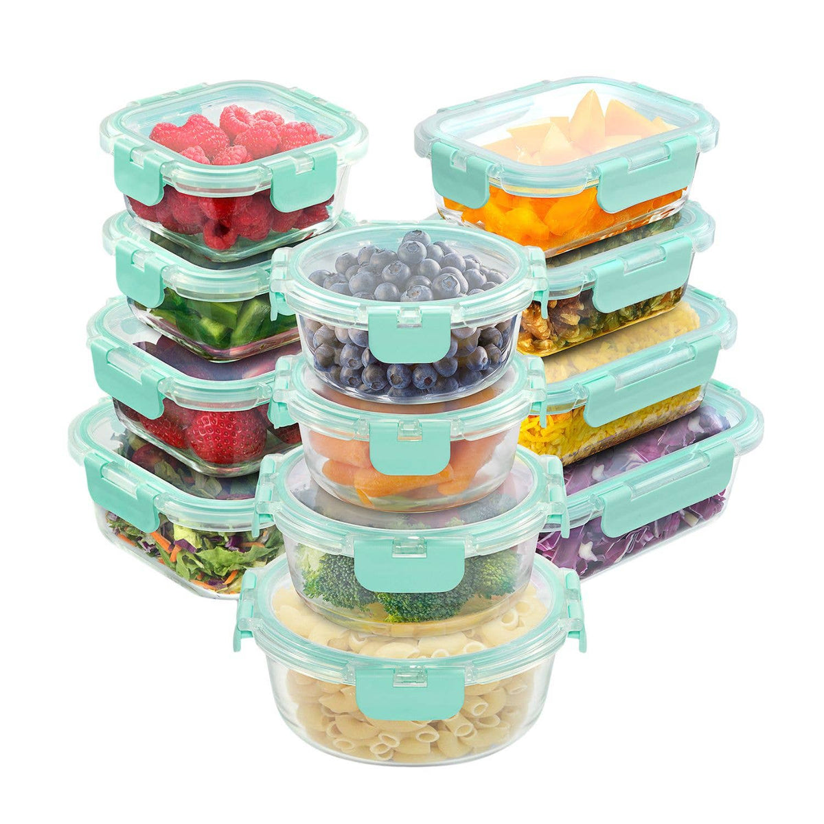 Glass Meal Prep Containers with Lids – 12 Pack