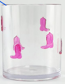 Acrylic Pink Cowboy Boot - 2 set