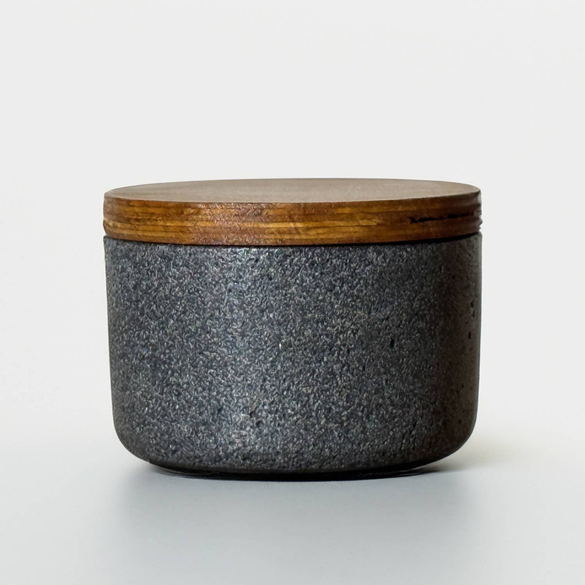 Concrete Salt Cellar with Wooden Lid