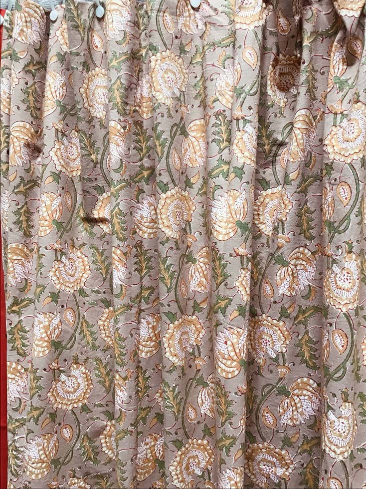 Shower Curtain Cotton block printed Pochampali