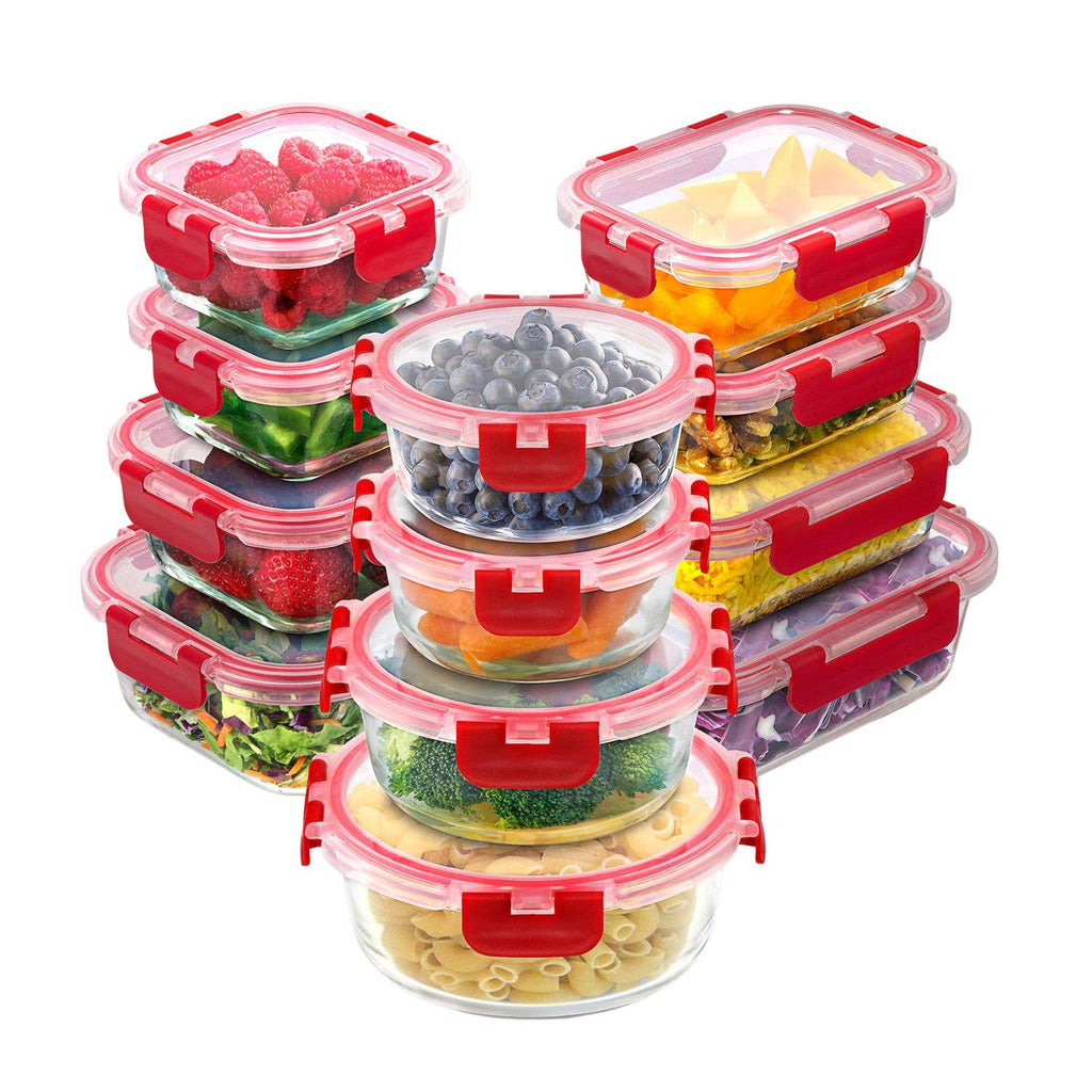 Glass Meal Prep Containers with Lids – 12 Pack