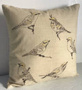 Pillow Applique/Embo 16" Bird Sketches Sand