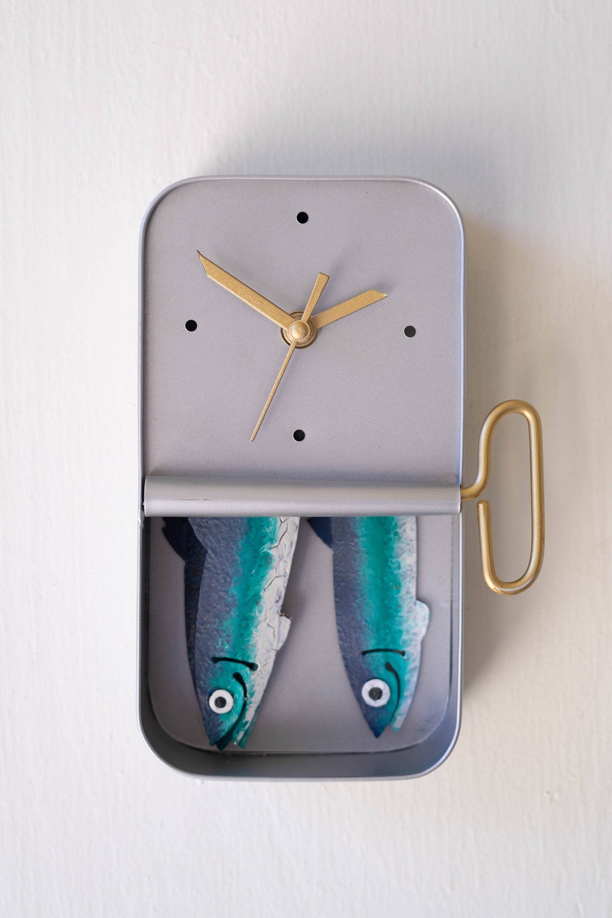 HAND-PAINTED SARDINE WALL CLOCK