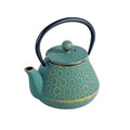 10oz Cast Iron Tea Pot Chrysanthemum Green (1/12)