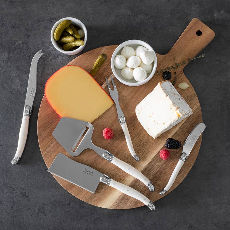 5-Piece Laguiole Cheese Knife & Slicer Set Faux Ivory Handle
