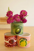 SET OF THREE CERAMIC CANNED GOODS PLANTERS