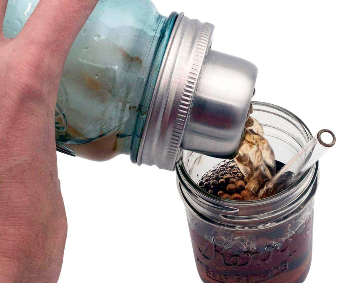 Mason Shaker Cocktail Shaker Lid with Stainless Steel Band