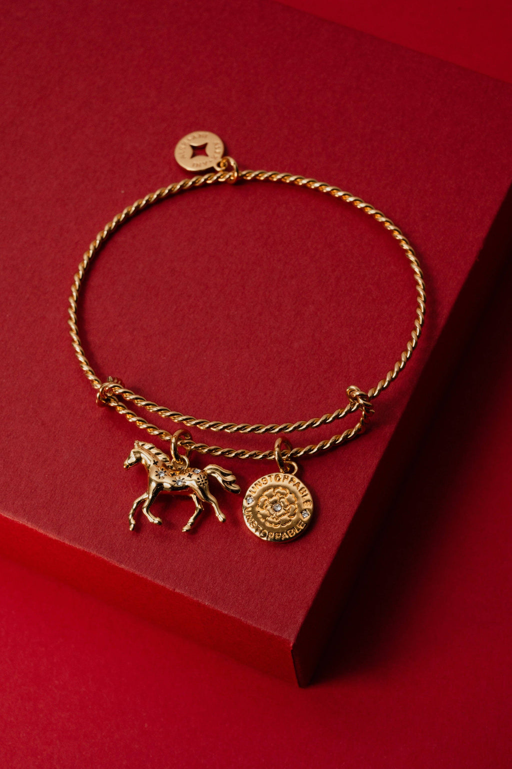 Horse Girl Rope Textured Charm Bangle