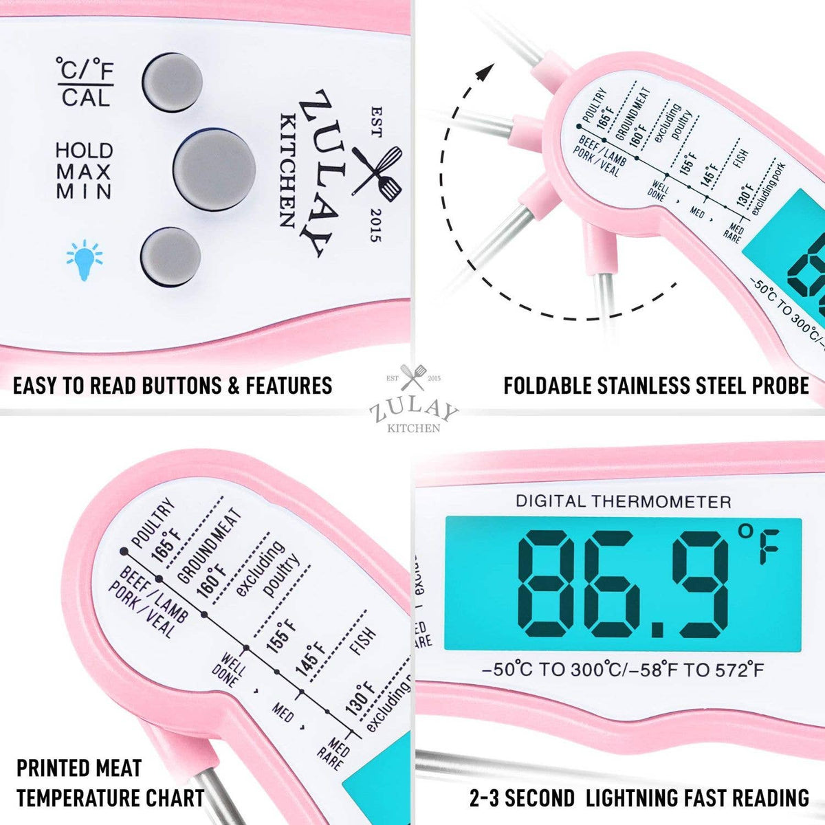 Instant Read Digital Meat Thermometer with Probe