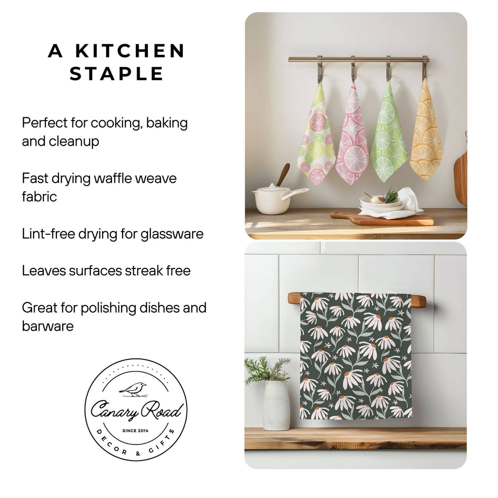 Vegetable Farmers Market Retro Waffle Weave Kitchen Towel