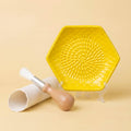 Ceramic Garlic Grater, 3-Piece Set – Lemon Yellow