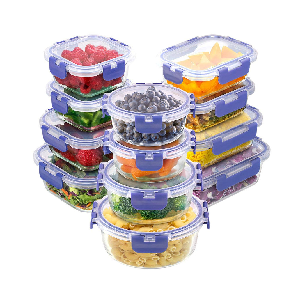 Glass Meal Prep Containers with Lids – 12 Pack