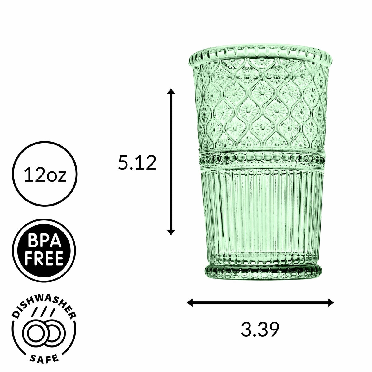 Claro Green Tumbler, Set of 4