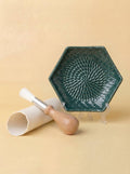 Ceramic Garlic Grater, 3-Piece Set – Emerald Green