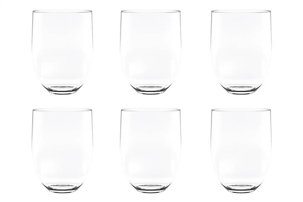 Quatro Stemless DOF, Clear, Set of 6 Plastic Drinkware