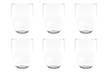 Quatro Stemless DOF, Clear, Set of 6 Plastic Drinkware