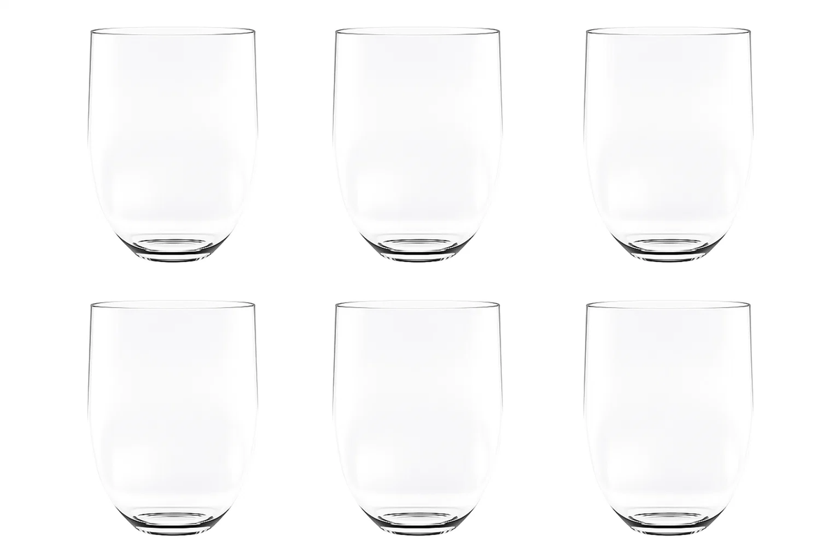 Quatro Stemless DOF, Clear, Set of 6 Plastic Drinkware