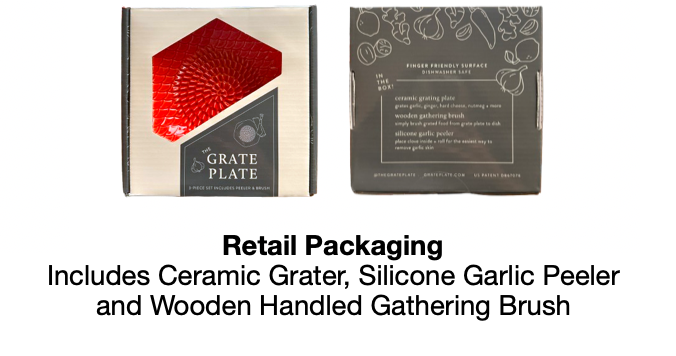 Ceramic Garlic Grater, 3-Piece Set – White