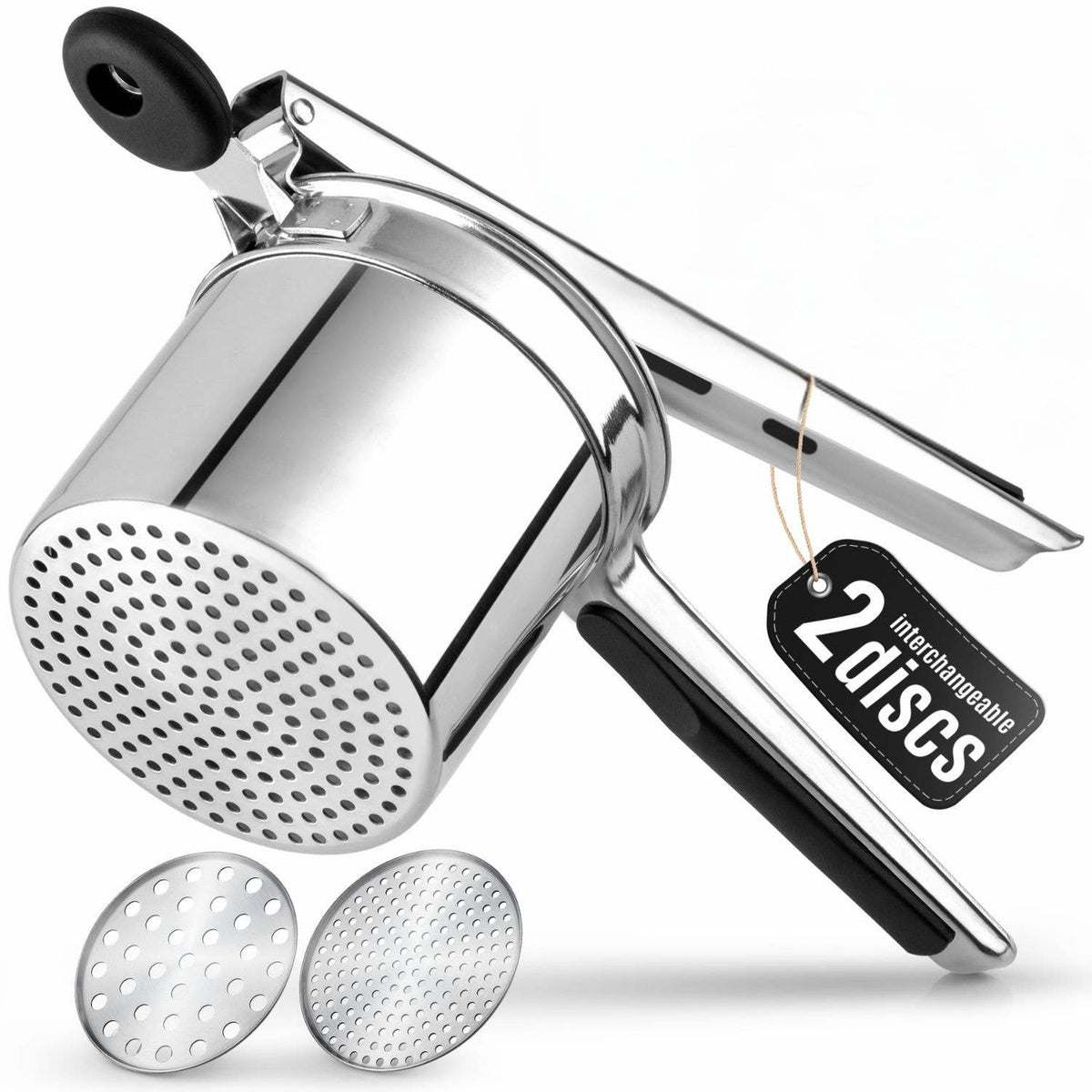 15oz Potato Ricer – Heavy-Duty Stainless Steel with 2 Discs