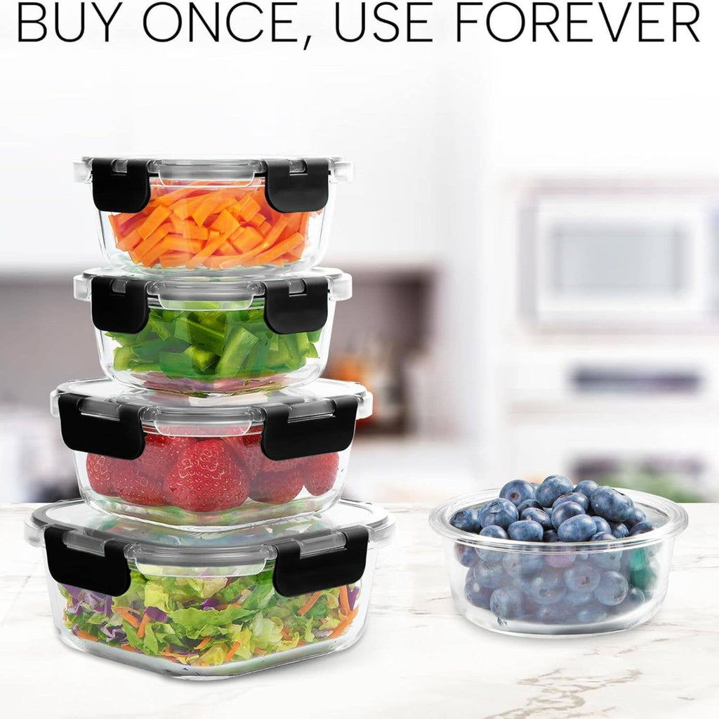 Glass Meal Prep Containers with Lids – 12 Pack