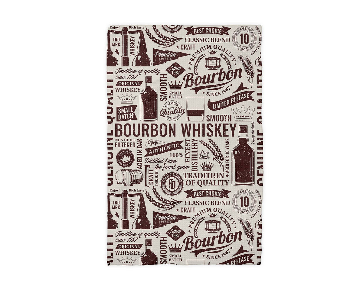 Vintage Liquor Whiskey Beer Bar Kitchen Towel Fathers Day
