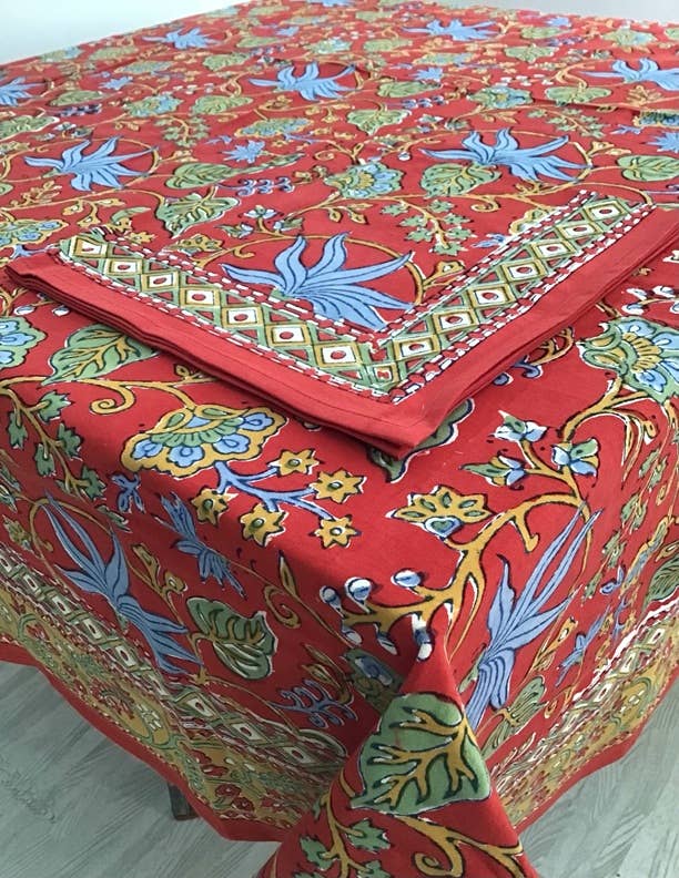 Tablecloth 60X60 Indo Fleur Red