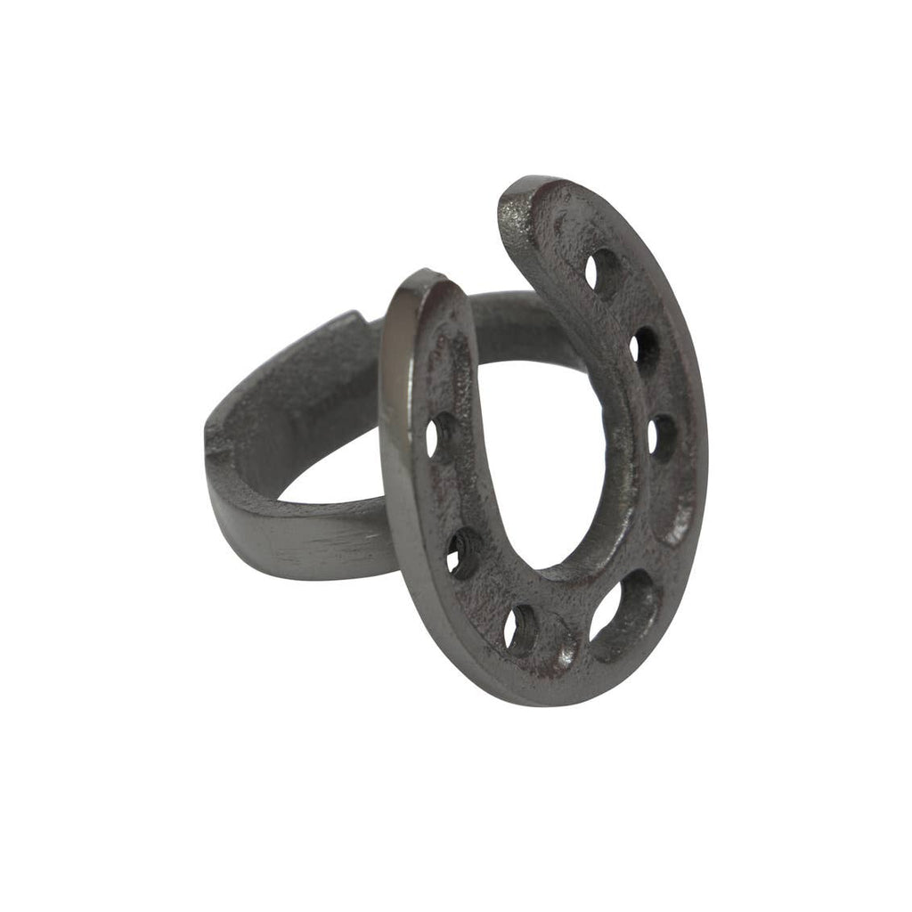 Set of Four Homestead Napkin Rings - Black - Horseshoe